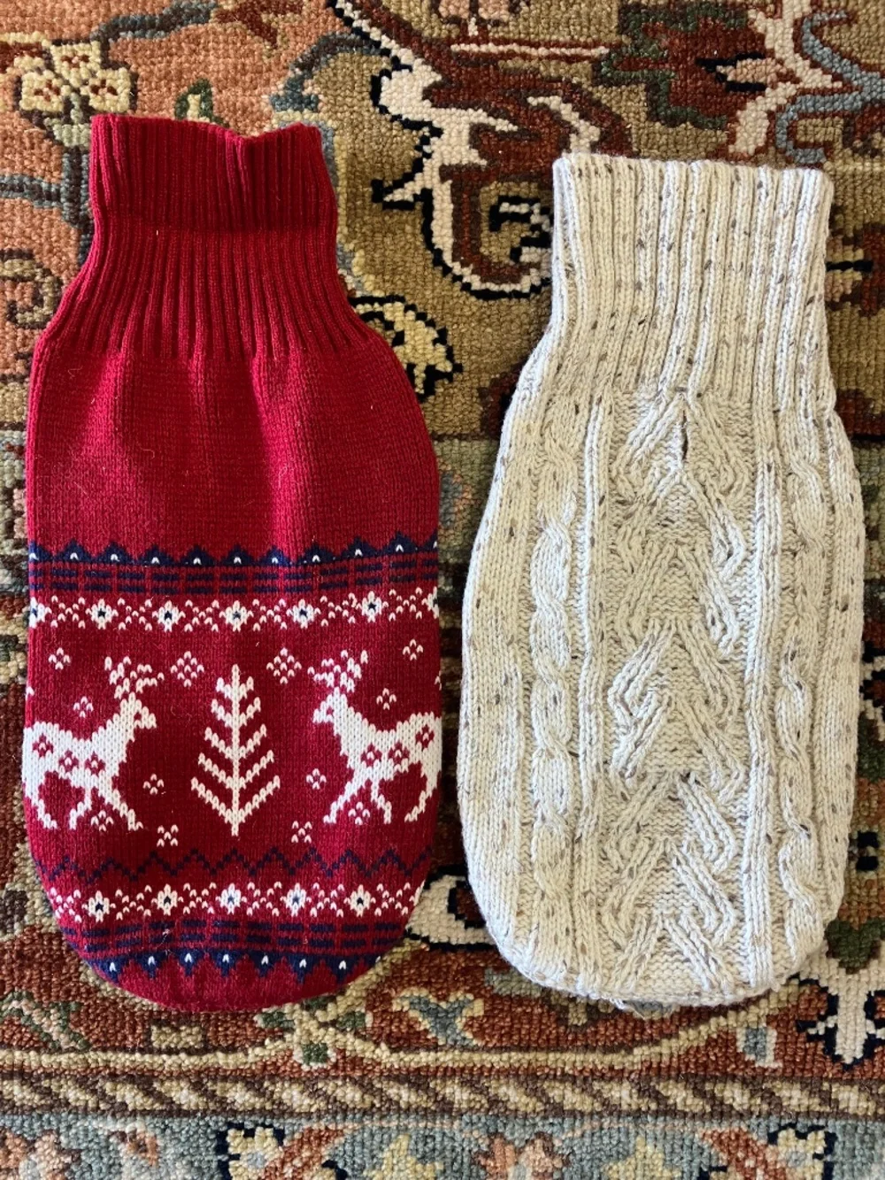 New 2 Vintage Zack & Zoey Dog Sweaters Jumpers - Small with Xmas Scarfs